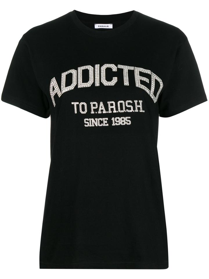 P.a.r.o.s.h. Rhinestone Print T-shirt - Black