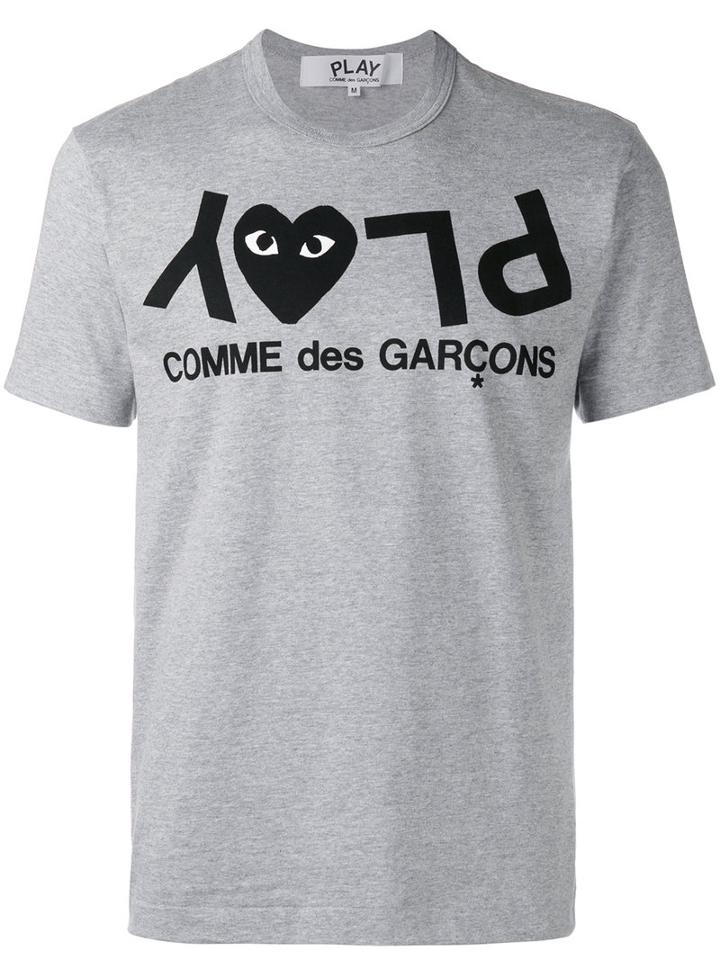 Comme Des Garçons Play - Inverted Logo T-shirt - Men - Cotton - S, Grey, Cotton