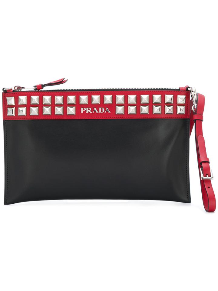 Prada Studded Clutch - Black