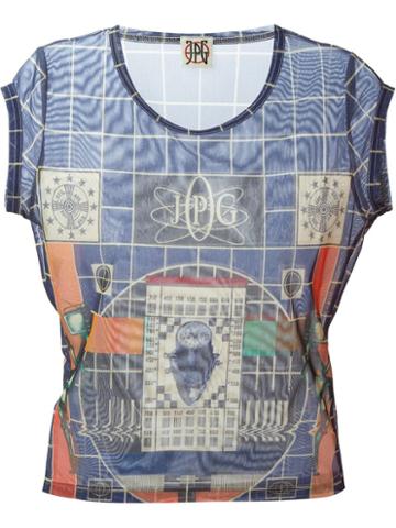 Jean Paul Gaultier Vintage 'jpg' Sheer Print Top