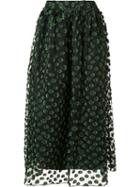 Monique Lhuillier Tulle Dot Detail Skirt, Women's, Size: 6, Black, Silk