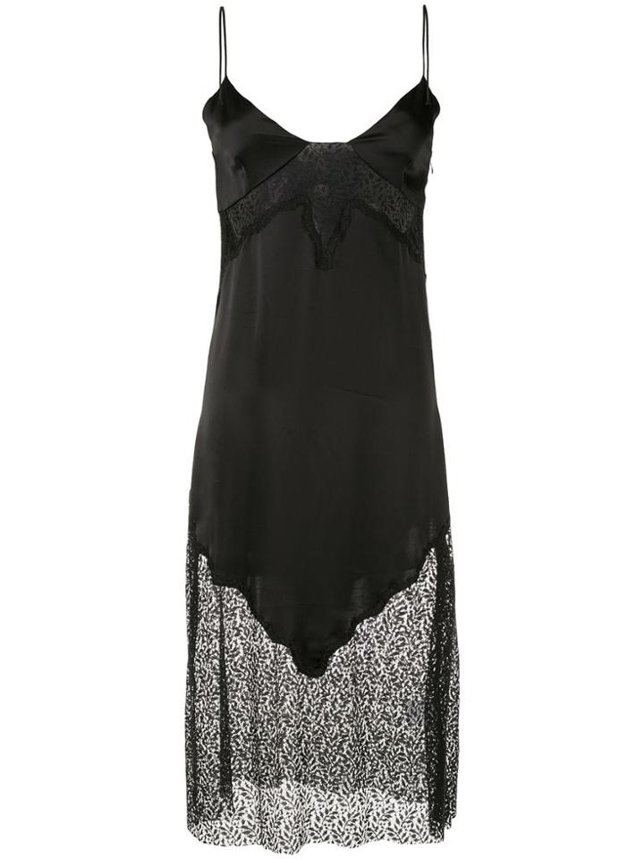 Giacobino Lace Inserts Slip Dress - Black