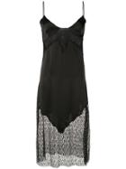Giacobino Lace Inserts Slip Dress - Black
