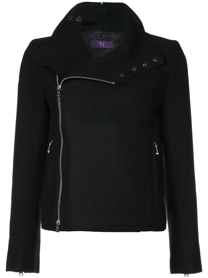 Y's - Fitted Zipped Jacket - Women - Polyamide/cupro/wool - 2, Black, Polyamide/cupro/wool