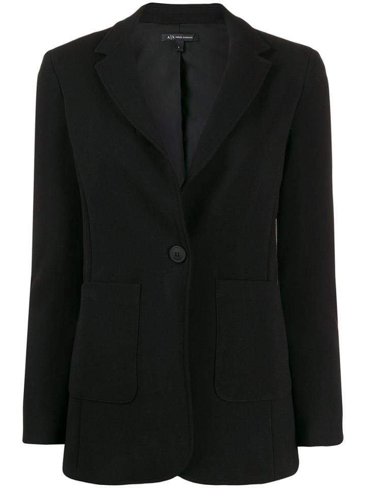 Armani Exchange Fitted Single-breasted Blazer - Black