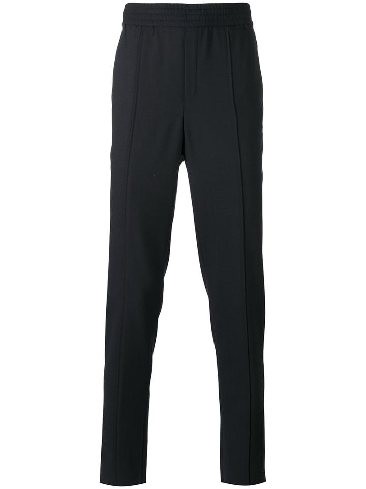 Neil Barrett - Elasticated Tapered Trousers - Men - Elastodiene/polyester/virgin Wool - 50, Blue, Elastodiene/polyester/virgin Wool