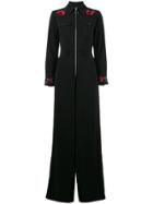 Adam Selman Rose Embroidered Jumpsuit - Black