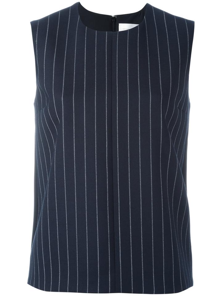 Victoria Victoria Beckham Pinstripe Tank Top, Size: 8, Blue, Polyamide/wool/spandex/elastane/silk