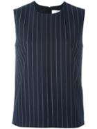 Victoria Victoria Beckham Pinstripe Tank Top, Size: 8, Blue, Polyamide/wool/spandex/elastane/silk