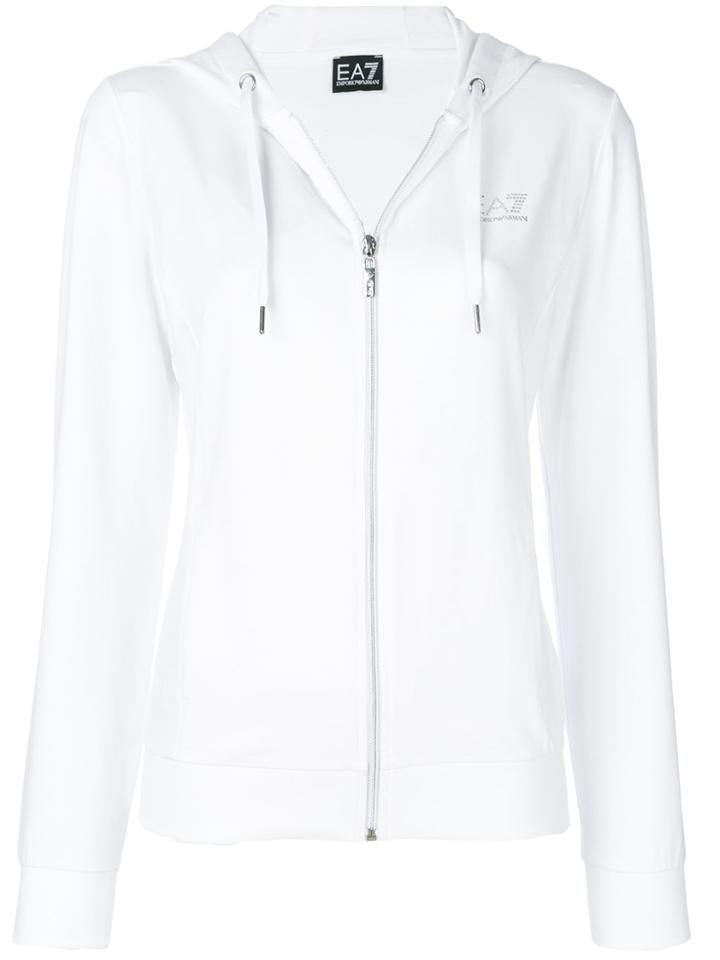 Ea7 Emporio Armani Diamante Logo Hoody - White