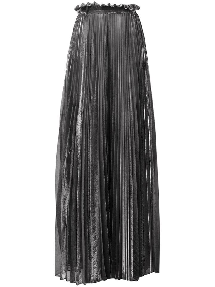 Atu Body Couture Pleated Maxi Skirt - Silver
