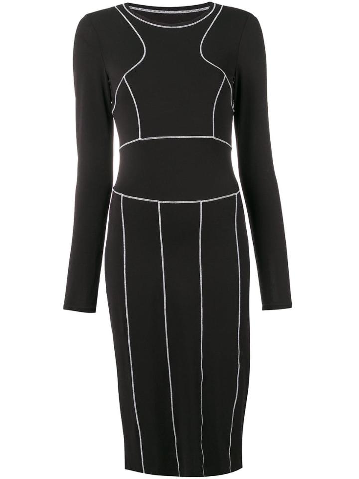 Maison Margiela White Stitched Black Dress