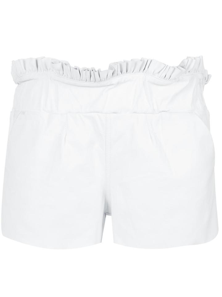 Andrea Bogosian Ruched Waistband Shorts - White