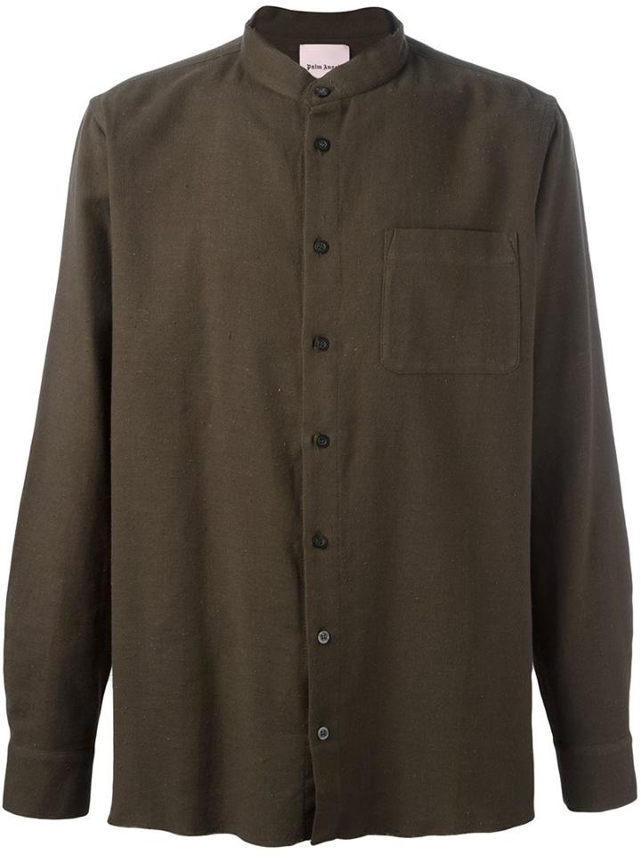 Palm Angels Military Shirt, Men's, Size: 48, Green, Cotton