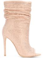 Gianni Renzi Open Toe Boots - Nude & Neutrals