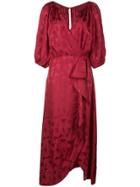 Saloni Olivia Wrap Dress - Red