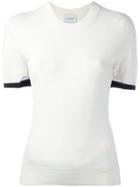 Barrie - Cashmere Contrast Trim T-shirt - Women - Cashmere - L, White, Cashmere