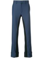 Prada Contrasting Stripe Trousers - Blue