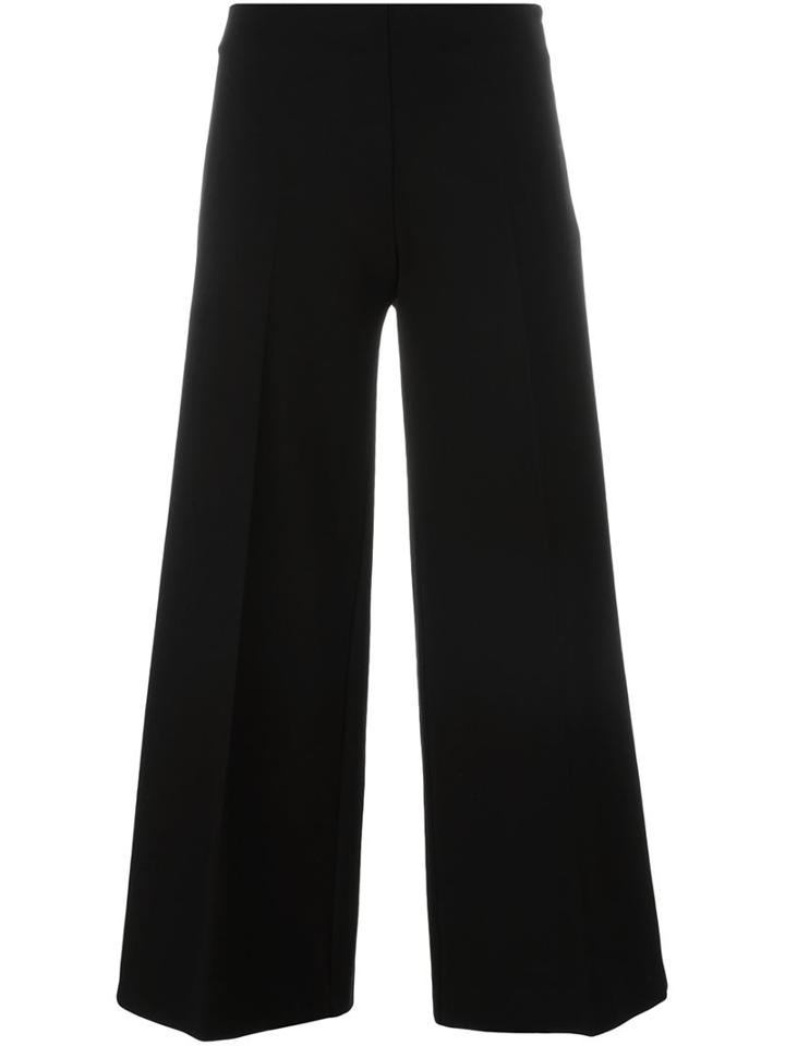 Love Moschino Wide-legged Cropped Trousers, Women's, Size: 44, Black, Viscose/polyamide/spandex/elastane