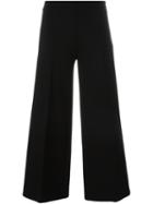 Love Moschino Wide-legged Cropped Trousers, Women's, Size: 44, Black, Viscose/polyamide/spandex/elastane
