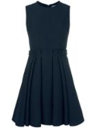 Alexander Mcqueen Pleated Mini Dress, Women's, Size: 40, Blue, Wool/silk/cotton/silk