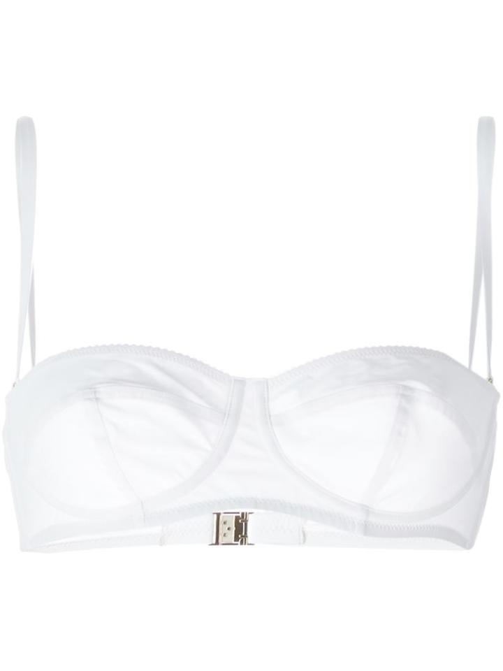 Dolce & Gabbana Balcony Bikini Top, Women's, Size: 1, White, Polyamide/spandex/elastane