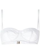Dolce & Gabbana Balcony Bikini Top, Women's, Size: 1, White, Polyamide/spandex/elastane