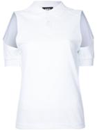 Dust - Cold Shoulder Polo Shirt - Women - Cotton - L, White, Cotton