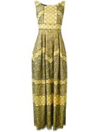 Talbot Runhof Patterned Maxi Shift Dress - Yellow & Orange