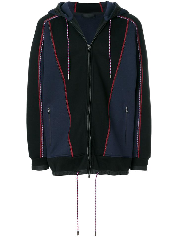 Diesel Black Gold Panelled Zip Front Hoodie