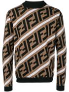 Fendi Diagonal Monogram Sweater - Brown
