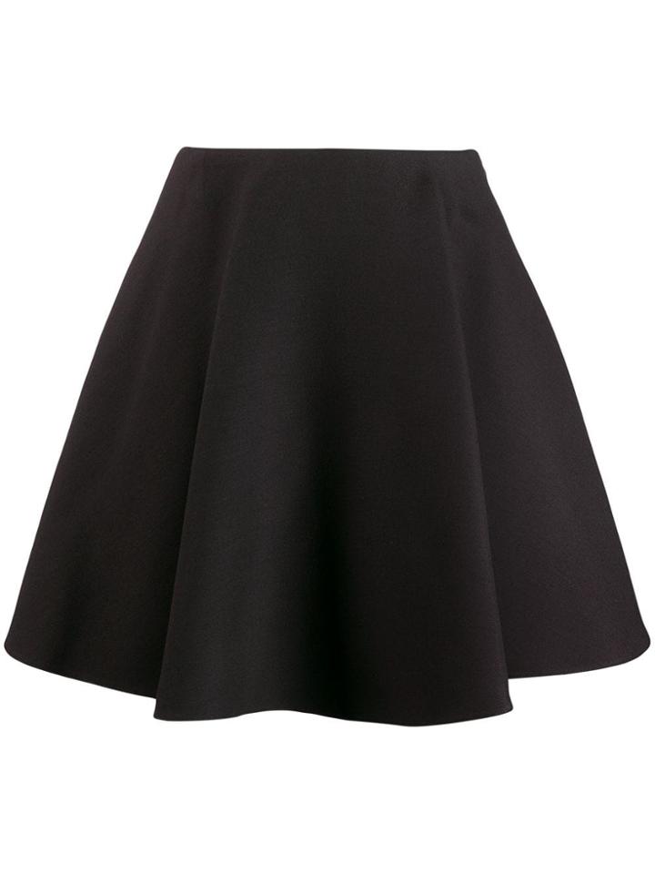 Valentino Flounced Crepe Skirt - Black