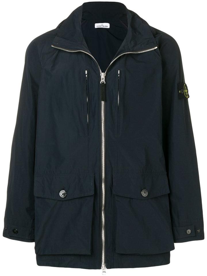 Stone Island Micro Rep Hooded Jacket - Blue