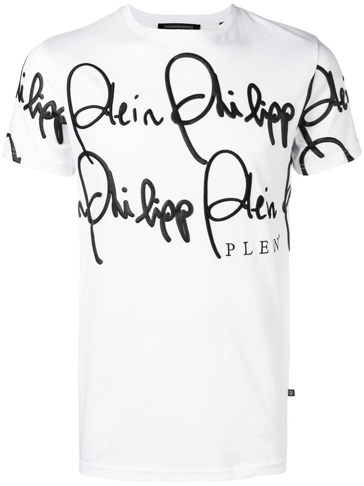 Philipp Plein Logo Embroidered T-shirt - White