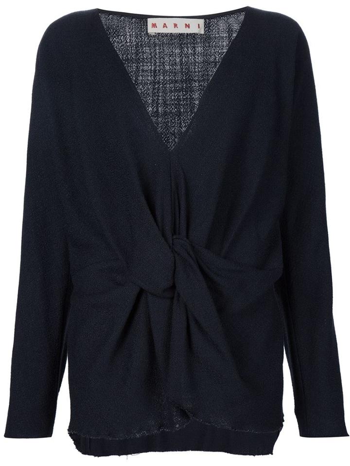 Marni Knot Detail V-neck Blouse