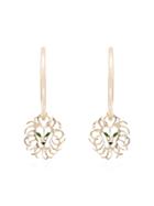 Yvonne Léon 18k Yellow Gold Lion Drop Hoop Earrings