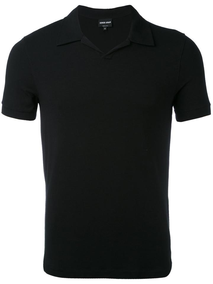Giorgio Armani - Fitted Polo Top - Men - Spandex/elastane/viscose - 52, Black, Spandex/elastane/viscose
