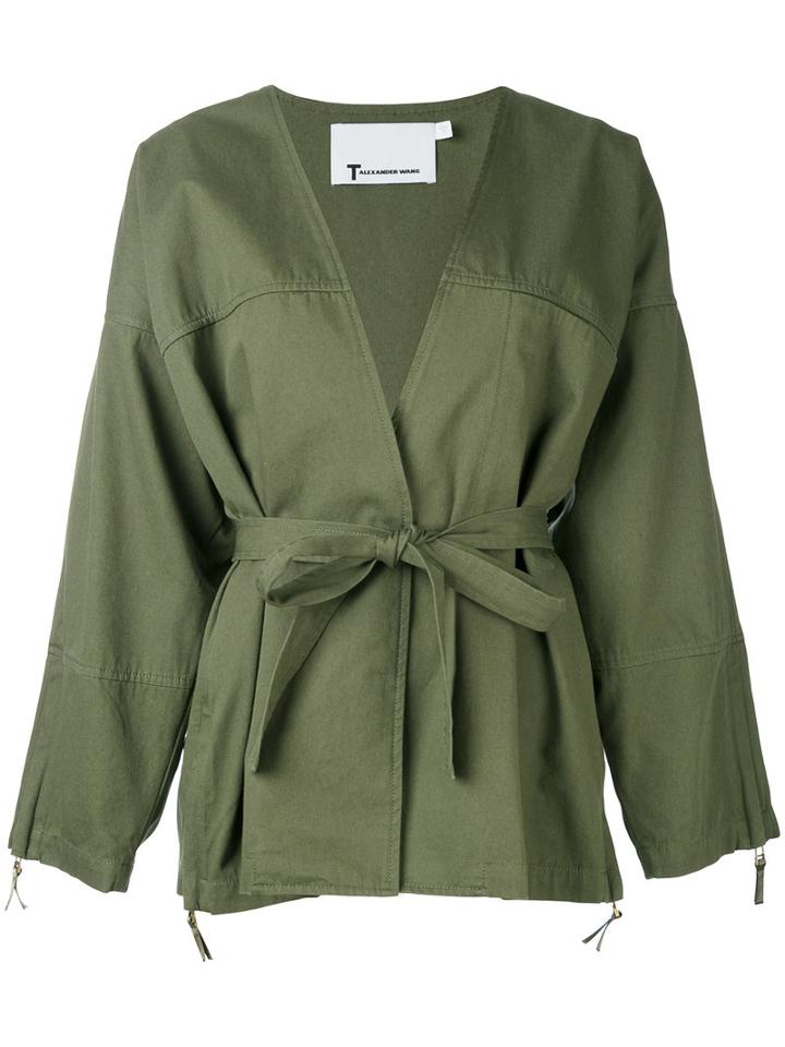 T By Alexander Wang - Kimono Jacket - Women - Cotton - M, Green, Cotton