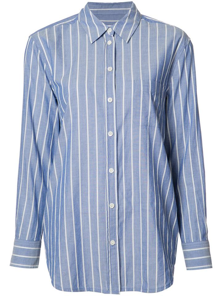 Equipment Woven Stripe Shirt, Women's, Size: Small, Blue, Cotton