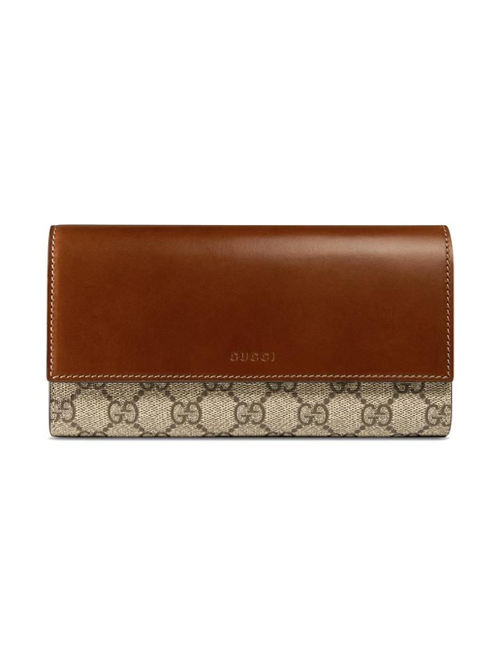Gucci Gg Supreme Wallet - Brown