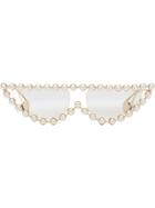 Gucci Eyewear Pearl Embellished Sunglasses - Neutrals