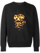 Ps Paul Smith Flaming Skull Print Sweatshirt - Black