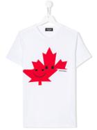 Dsquared2 Kids Teen Printed Leaf T-shirt - White