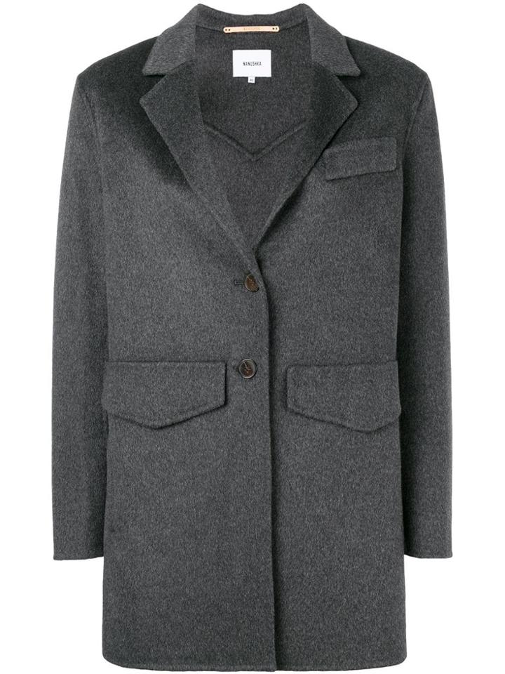Nanushka Short Single-breasted Coat - Grey