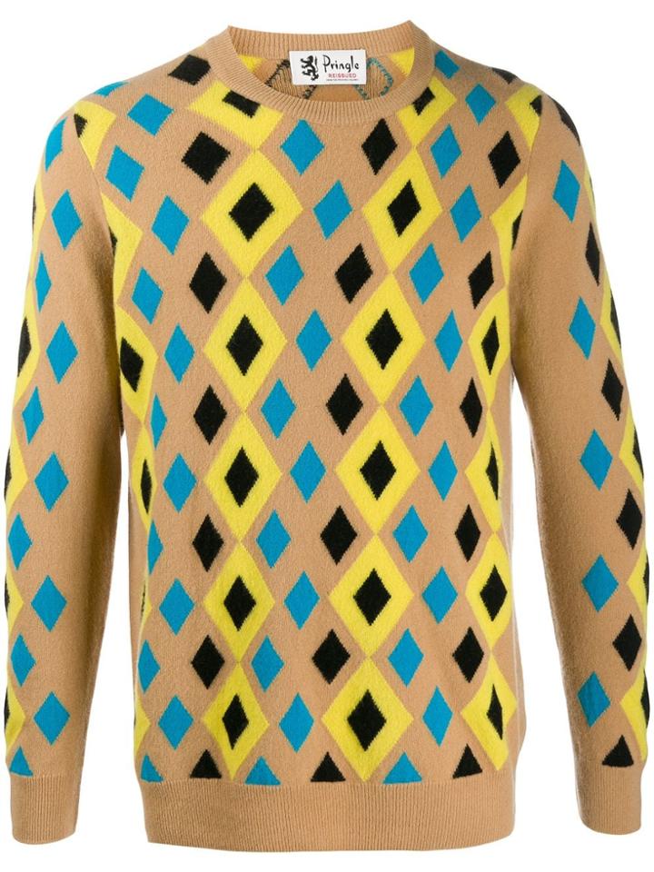 Pringle Of Scotland Abstract Diamond Jumper - Neutrals