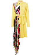 Emilio Pucci La Villa Print Pleated Mid-length Shirt Dress - Yellow