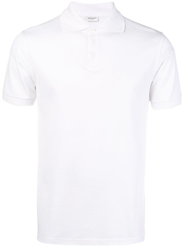 Saint Laurent Piqué Polo Shirt - White