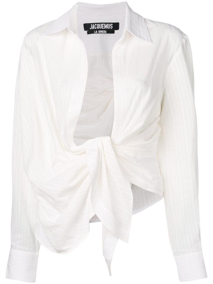 Jacquemus Striped Tied Shirt - White