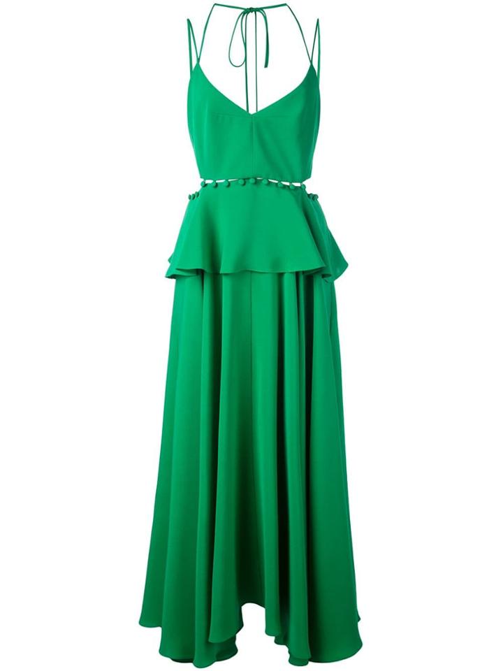 Prabal Gurung Buttoned Peplum Dress - Green