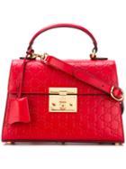 Gucci Signature Padlock Tote, Women's, Red, Calf Leather